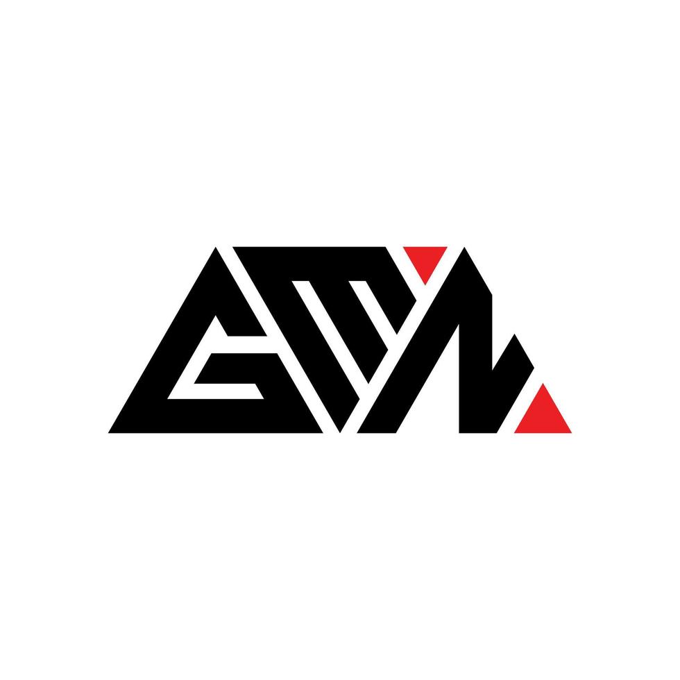 création de logo de lettre triangle gmn avec forme de triangle. monogramme de conception de logo triangle gmn. modèle de logo vectoriel triangle gmn avec couleur rouge. logo triangulaire gmn logo simple, élégant et luxueux. gmn