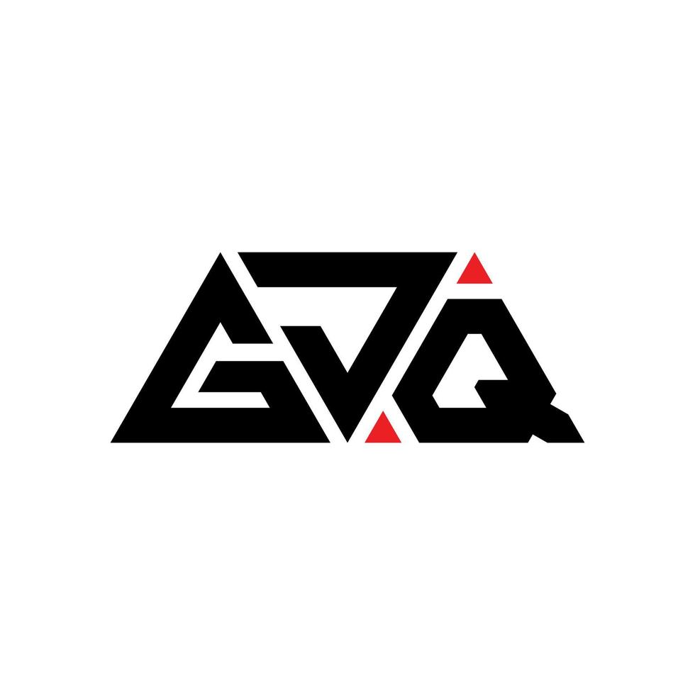 création de logo de lettre triangle gjq avec forme de triangle. monogramme de conception de logo triangle gjq. modèle de logo vectoriel triangle gjq avec couleur rouge. logo triangulaire gjq logo simple, élégant et luxueux. gjq