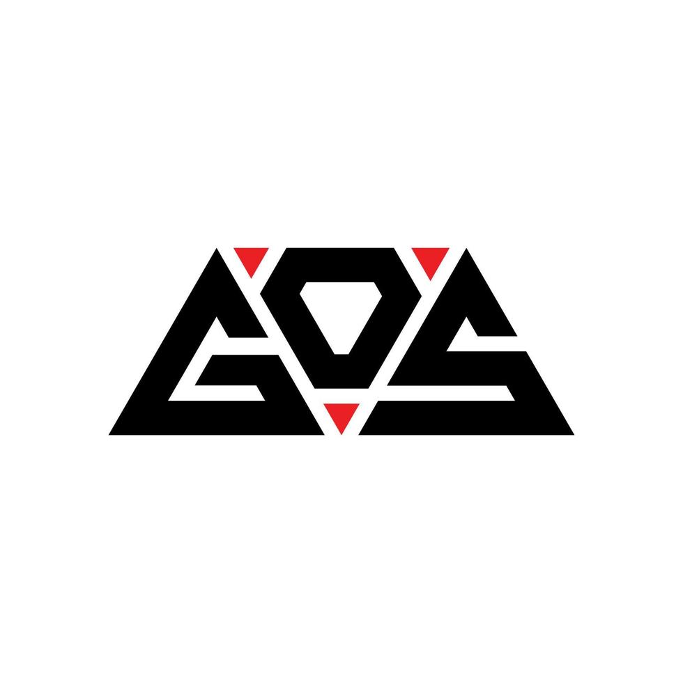 création de logo de lettre triangle gos avec forme de triangle. monogramme de conception de logo triangle gos. modèle de logo vectoriel triangle gos avec couleur rouge. gos logo triangulaire logo simple, élégant et luxueux. va