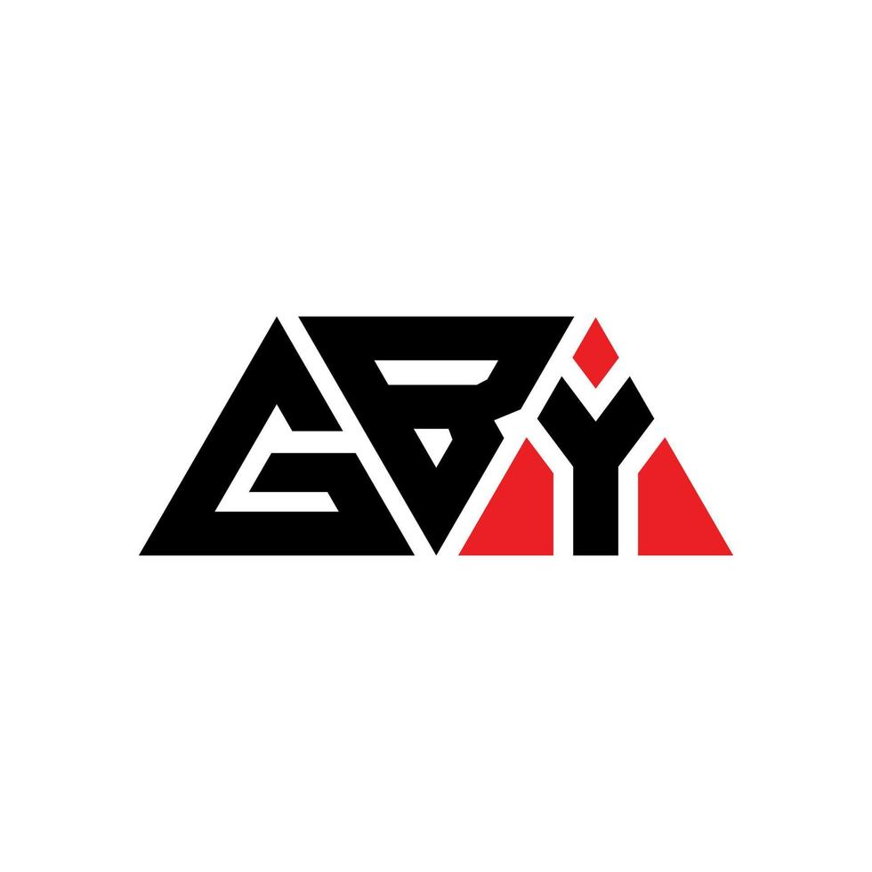 création de logo de lettre triangle gby avec forme de triangle. monogramme de conception de logo triangle gby. modèle de logo vectoriel triangle gby avec couleur rouge. logo triangulaire gby logo simple, élégant et luxueux. gby