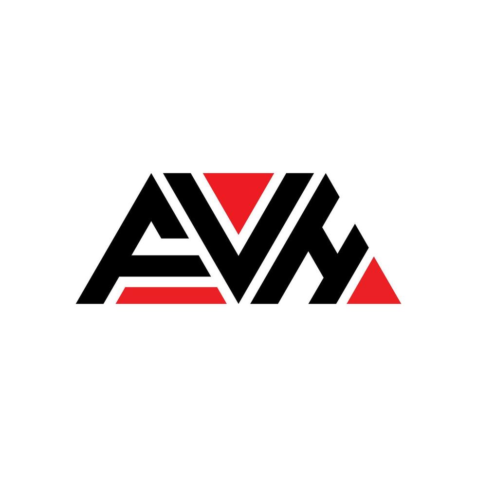 création de logo de lettre triangle fvh avec forme de triangle. monogramme de conception de logo triangle fvh. modèle de logo vectoriel triangle fvh avec couleur rouge. logo triangulaire fvh logo simple, élégant et luxueux. fvh