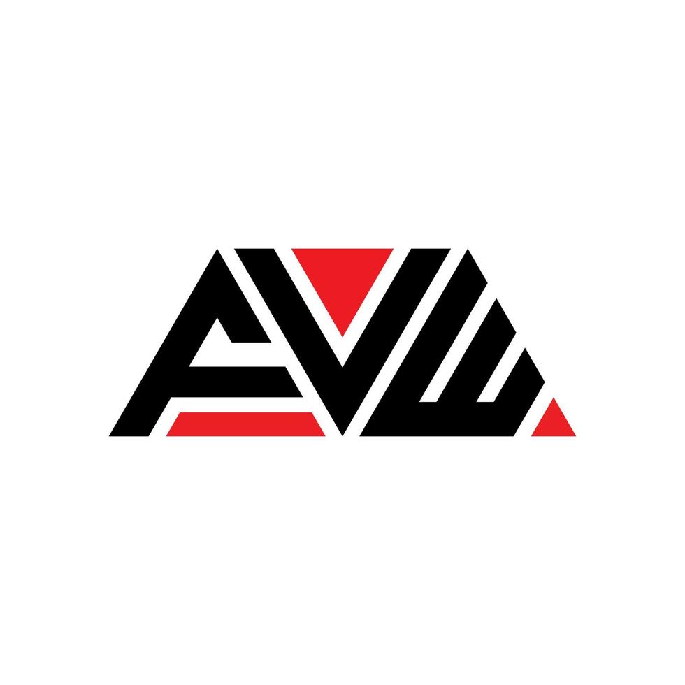 création de logo de lettre triangle fvw avec forme de triangle. monogramme de conception de logo triangle fvw. modèle de logo vectoriel triangle fvw avec couleur rouge. logo triangulaire fvw logo simple, élégant et luxueux. fvw