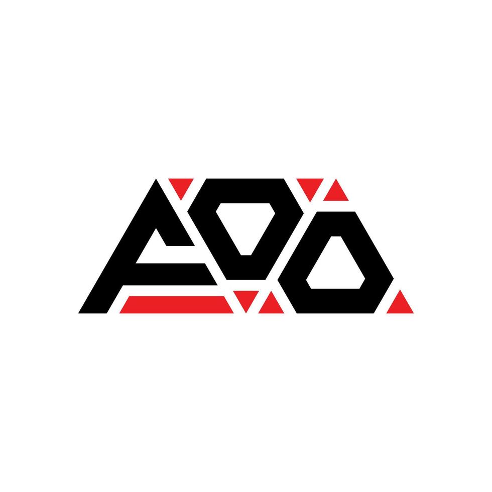 création de logo de lettre triangle foo avec forme de triangle. monogramme de conception de logo triangle foo. modèle de logo vectoriel triangle foo avec couleur rouge. foo logo triangulaire logo simple, élégant et luxueux. fou