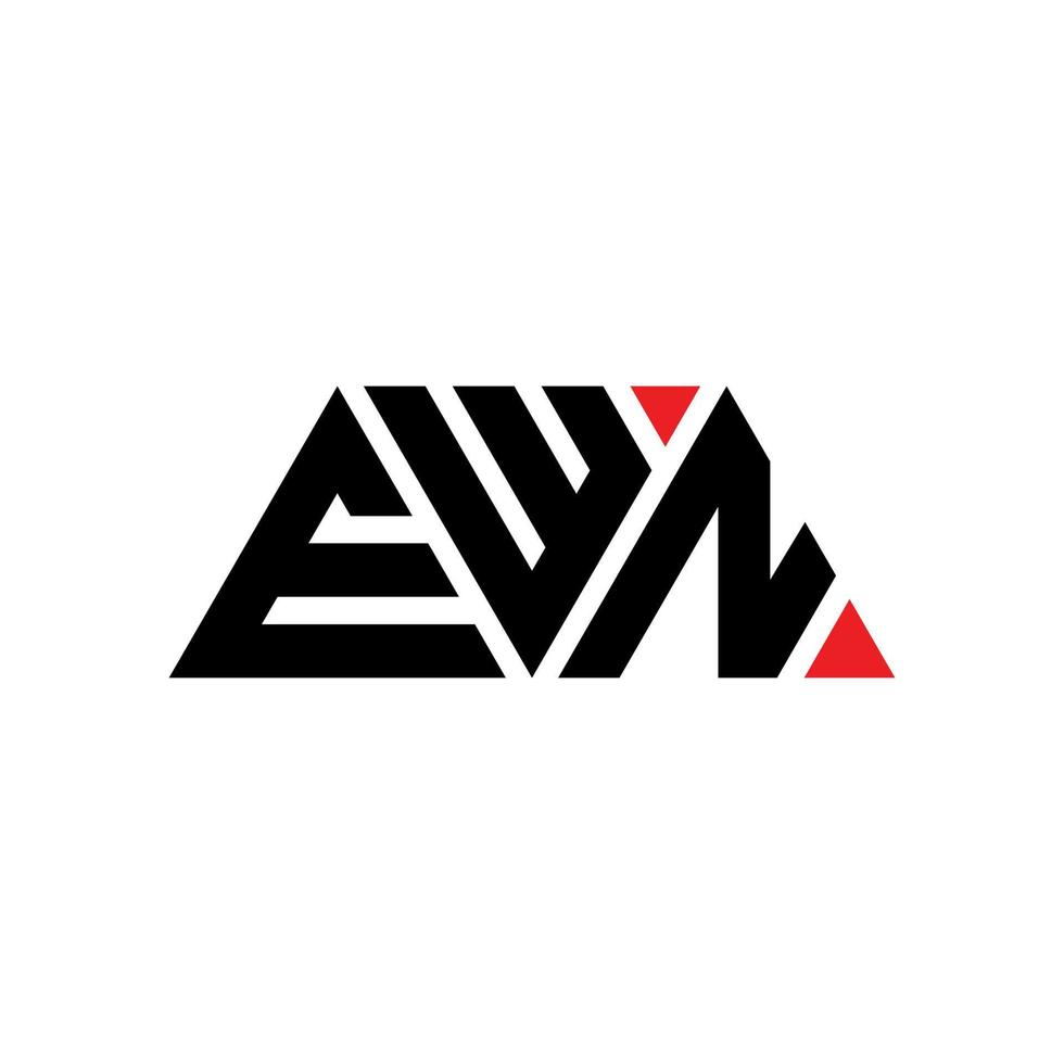 création de logo de lettre triangle ewn avec forme de triangle. ewn monogramme de conception de logo triangle. modèle de logo vectoriel triangle ewn avec la couleur rouge. ewn logo triangulaire logo simple, élégant et luxueux. nouveau