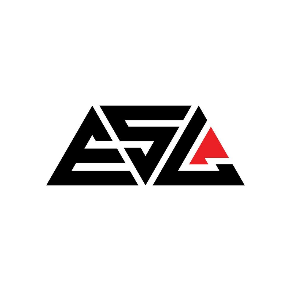 création de logo de lettre triangle esl avec forme de triangle. monogramme de conception de logo triangle esl. modèle de logo vectoriel triangle esl avec couleur rouge. logo triangulaire esl logo simple, élégant et luxueux. esl