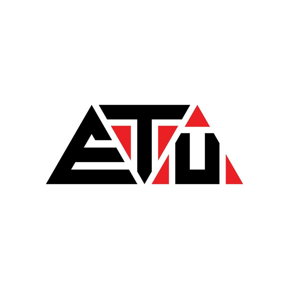 création de logo de lettre triangle etu avec forme de triangle. monogramme de conception de logo triangle etu. modèle de logo vectoriel triangle etu avec couleur rouge. logo triangulaire etu logo simple, élégant et luxueux. etu