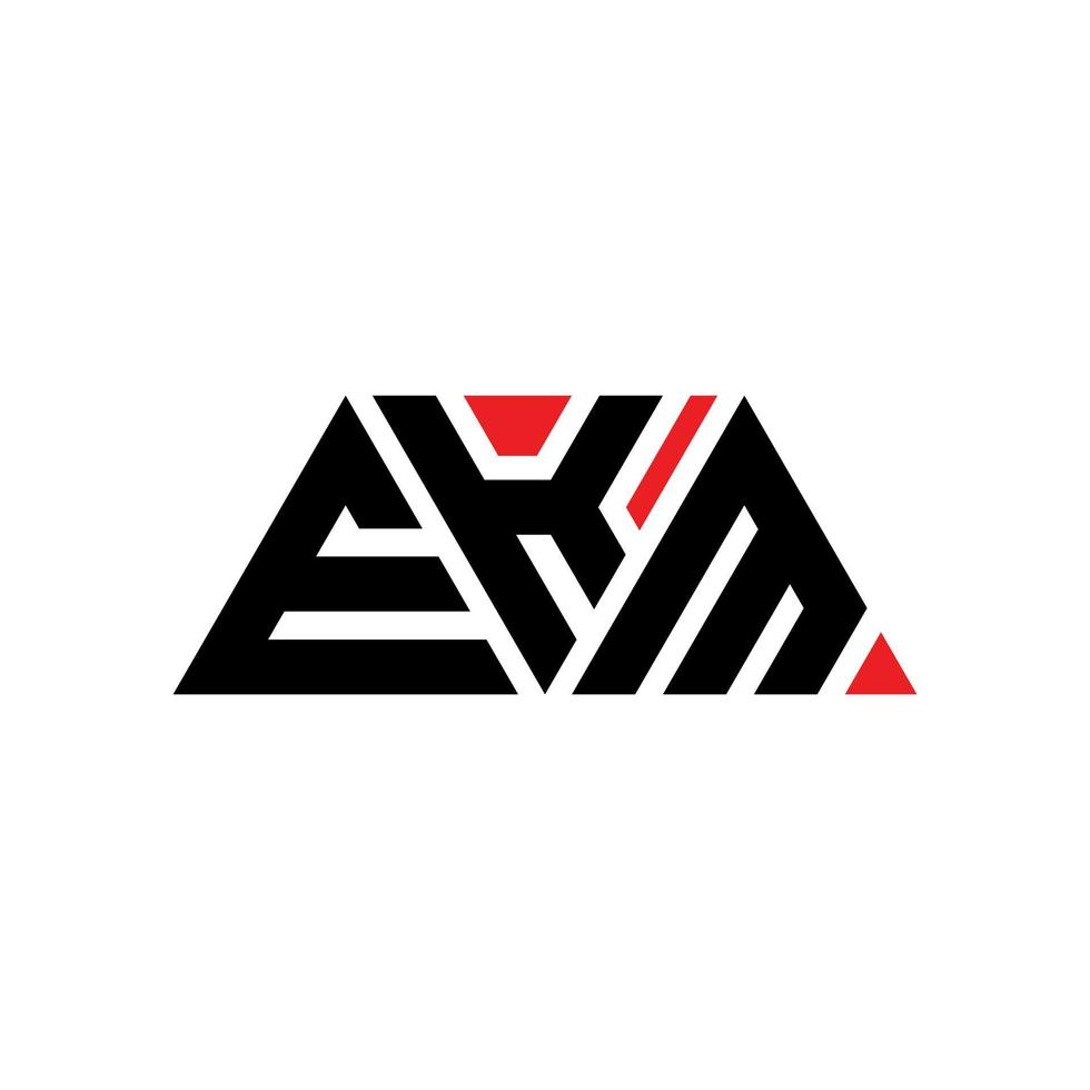 création de logo de lettre triangle ekm avec forme de triangle. monogramme de conception de logo triangle ekm. modèle de logo vectoriel triangle ekm avec couleur rouge. logo triangulaire ekm logo simple, élégant et luxueux. ekm