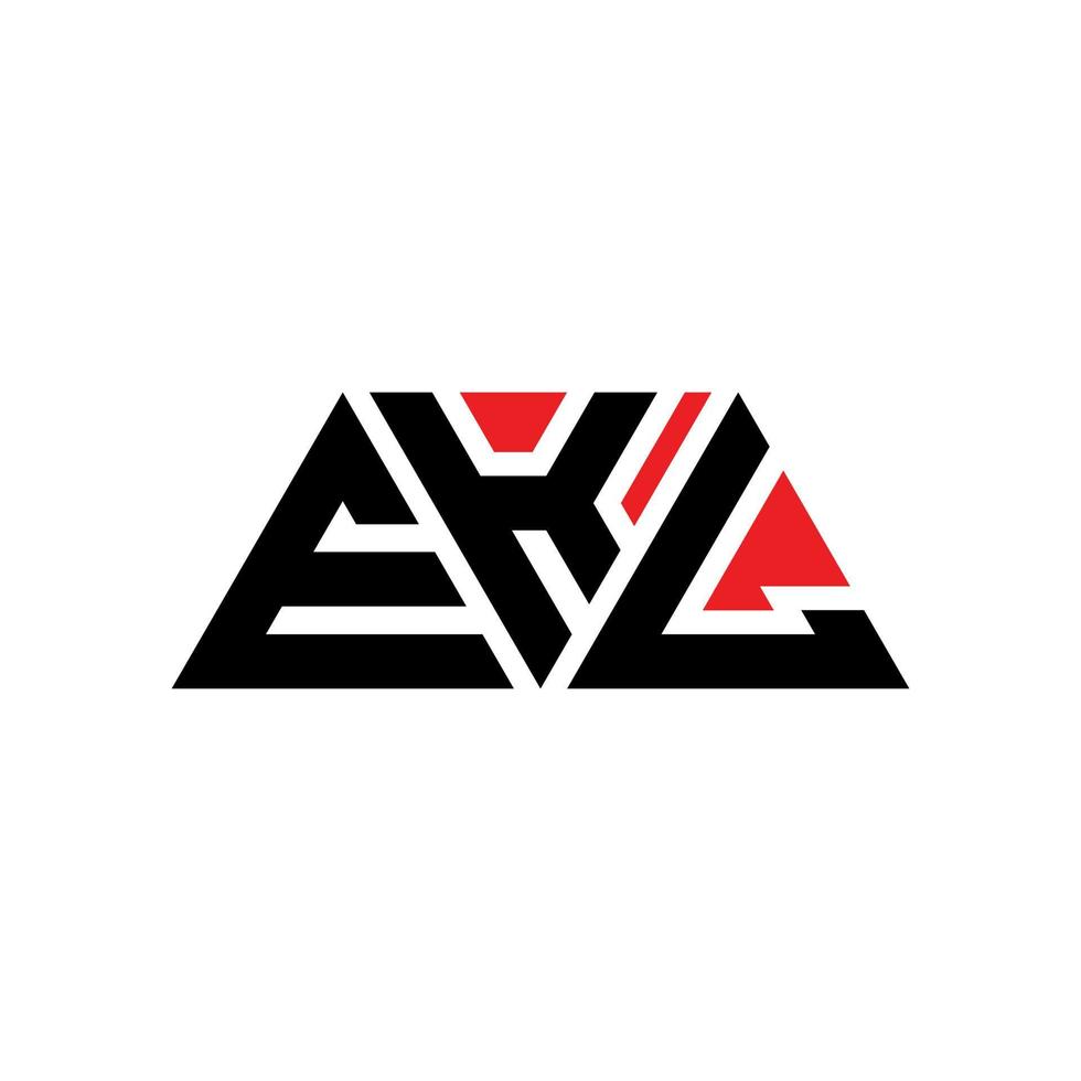 création de logo de lettre triangle ekl avec forme de triangle. monogramme de conception de logo triangle ekl. modèle de logo vectoriel triangle ekl avec couleur rouge. logo triangulaire ekl logo simple, élégant et luxueux. ekl