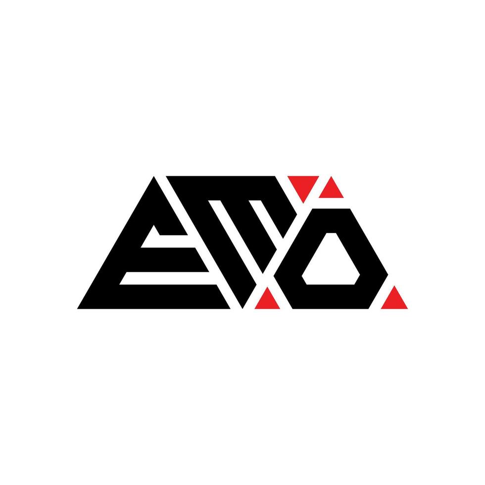 création de logo de lettre triangle emo avec forme de triangle. monogramme de conception de logo triangle emo. modèle de logo vectoriel triangle emo avec couleur rouge. logo triangulaire emo logo simple, élégant et luxueux. émo