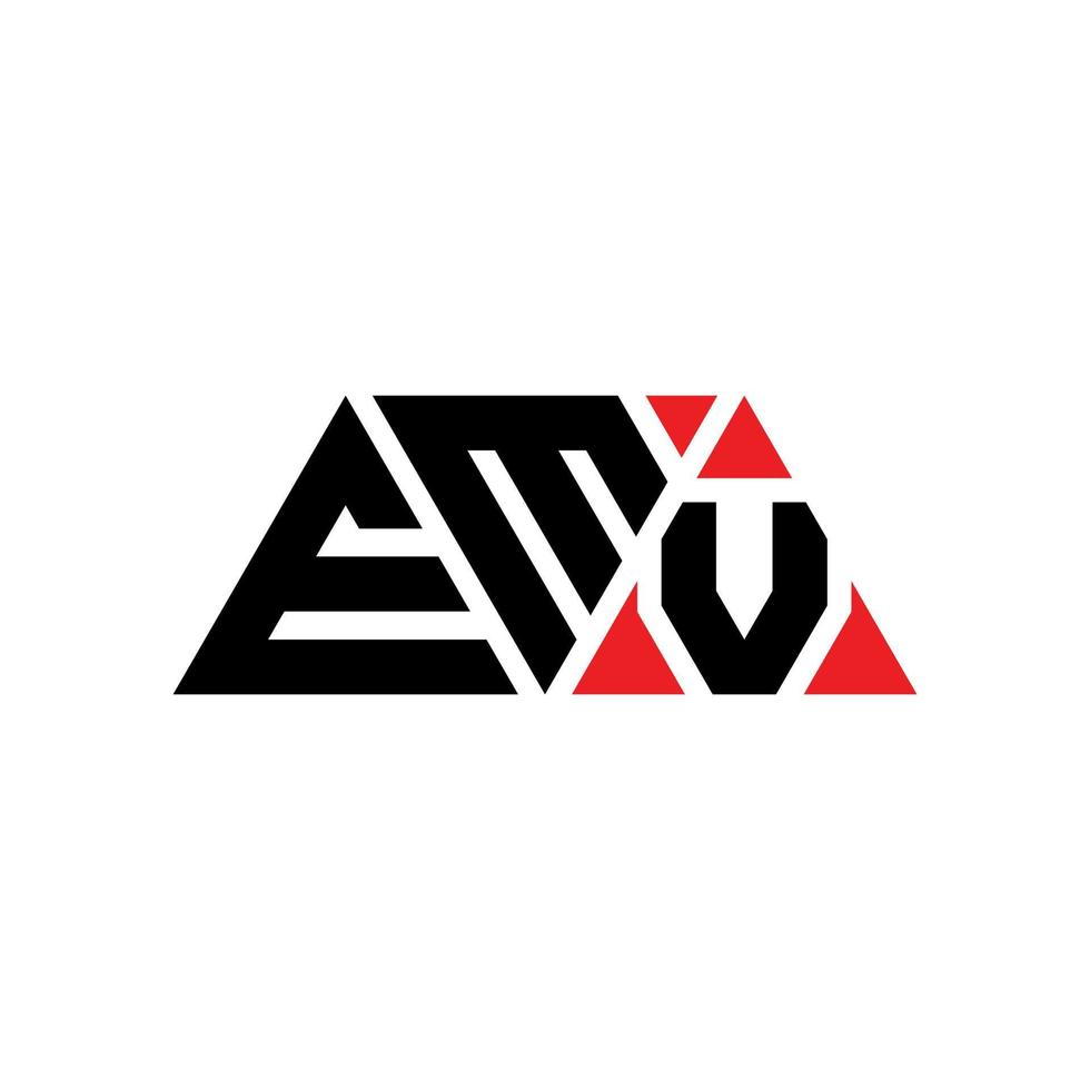 création de logo de lettre triangle emv avec forme de triangle. monogramme de conception de logo triangle emv. modèle de logo vectoriel triangle emv avec couleur rouge. logo triangulaire emv logo simple, élégant et luxueux. emv