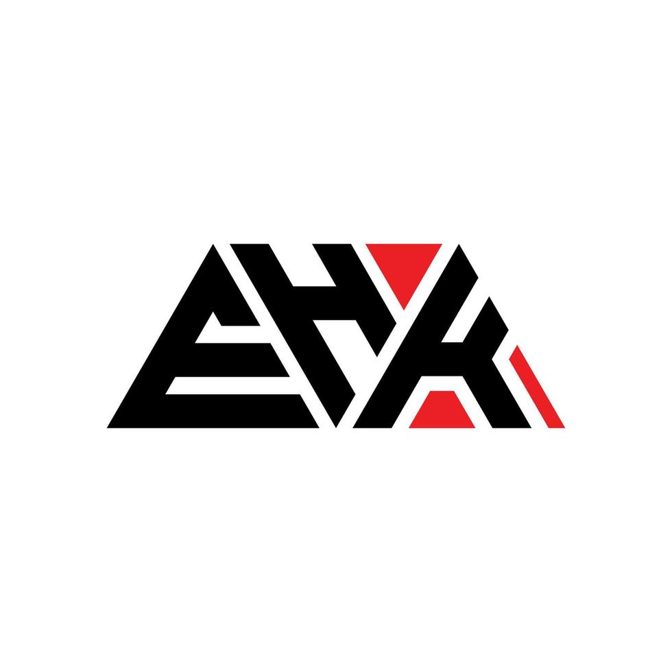 création de logo de lettre triangle ehk avec forme de triangle. monogramme de conception de logo triangle ehk. modèle de logo vectoriel triangle ehk avec couleur rouge. logo triangulaire ehk logo simple, élégant et luxueux. euh