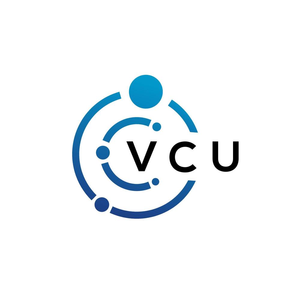 création de logo de technologie de lettre vcu sur fond blanc. vcu creative initiales lettre il concept de logo. conception de lettre vcu. vecteur