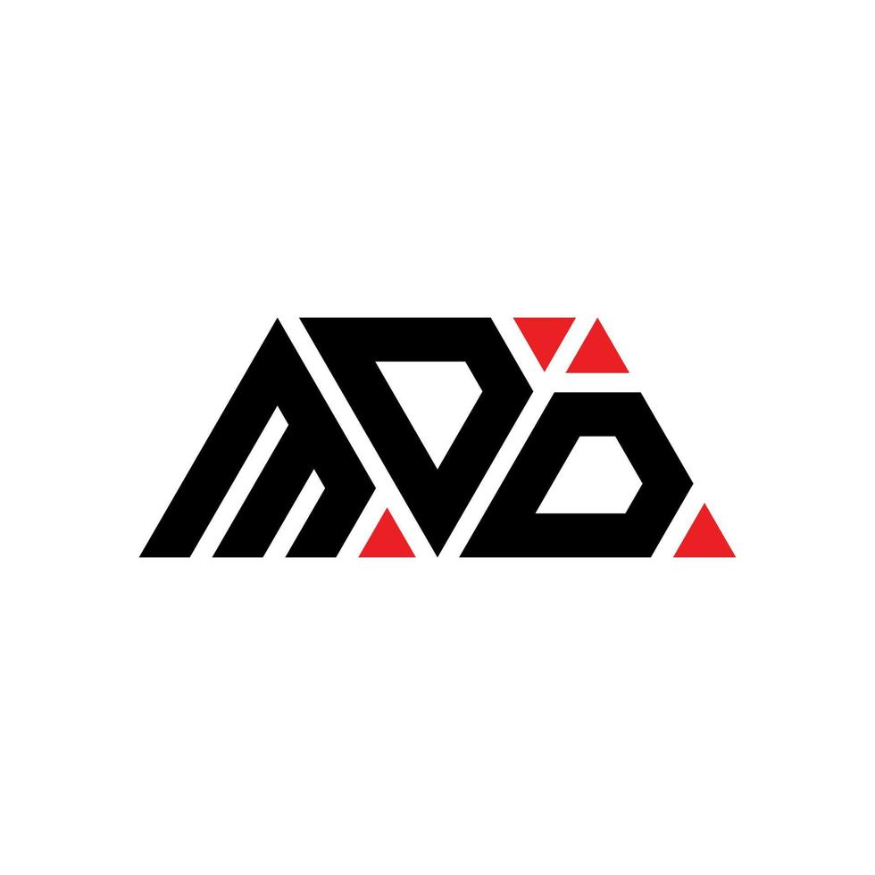 création de logo de lettre triangle mdd avec forme de triangle. monogramme de conception de logo triangle mdd. modèle de logo vectoriel triangle mdd avec couleur rouge. logo triangulaire mdd logo simple, élégant et luxueux. mdd