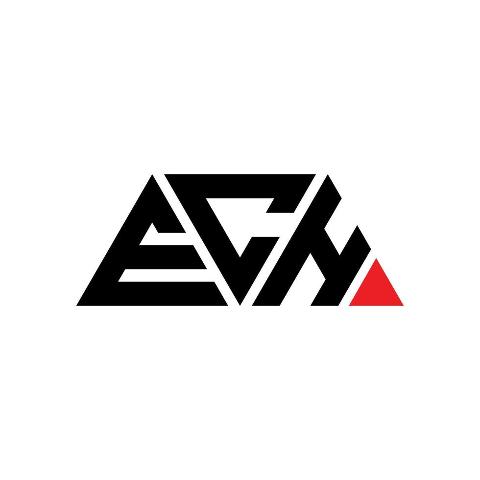 création de logo de lettre triangle ech avec forme de triangle. monogramme de conception de logo triangle ech. modèle de logo vectoriel triangle ech avec couleur rouge. ech logo triangulaire logo simple, élégant et luxueux. ech