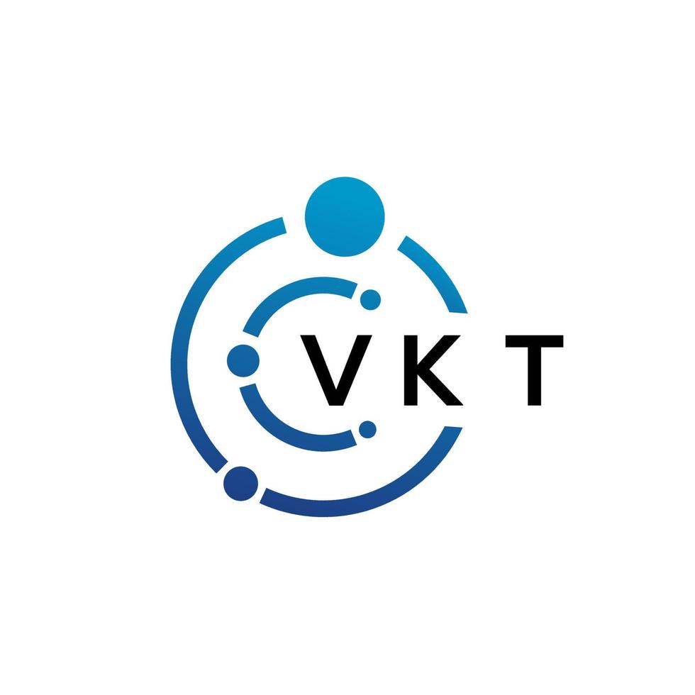 création de logo de technologie de lettre vkt sur fond blanc. vkt creative initiales lettre il concept de logo. conception de lettre vkt. vecteur