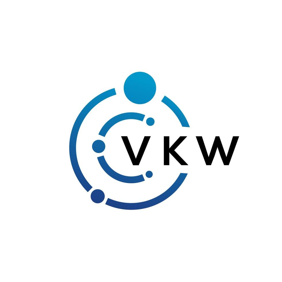 création de logo de technologie de lettre vkw sur fond blanc. vkw creative initiales lettre il concept de logo. conception de lettre vkw. vecteur