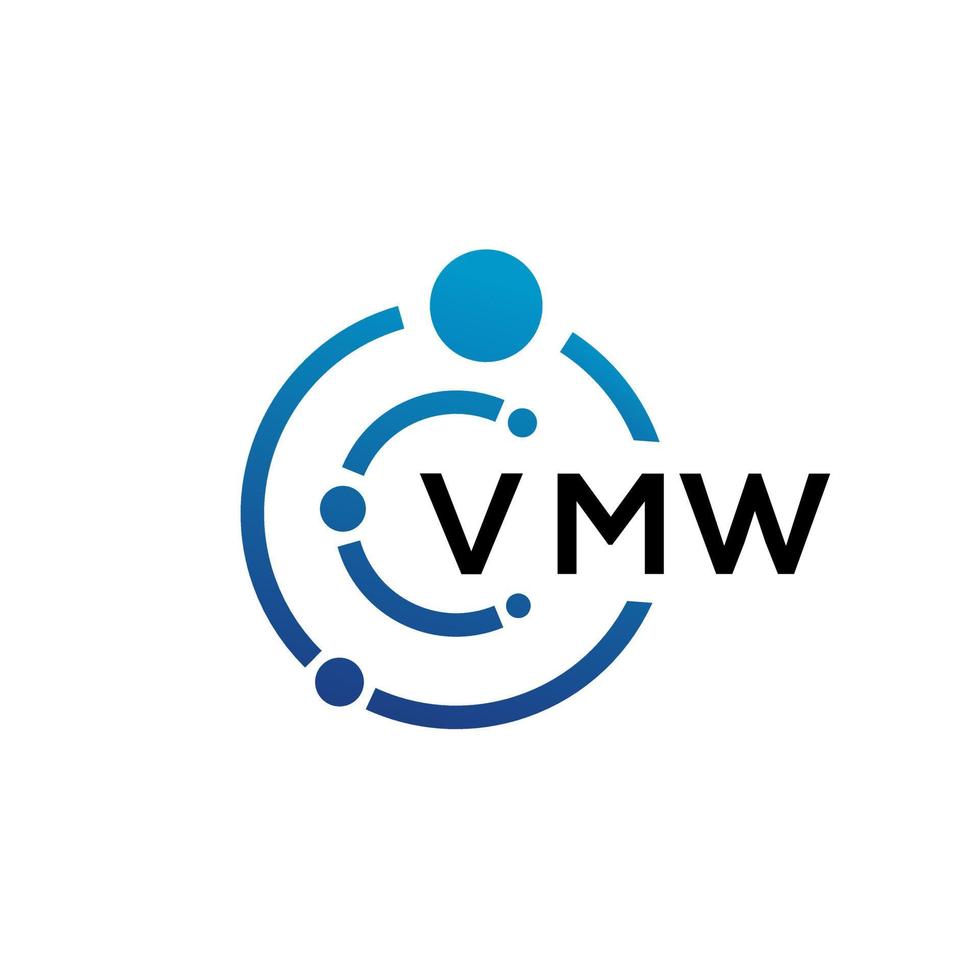 création de logo de technologie de lettre vmw sur fond blanc. vmw creative initiales lettre il concept de logo. conception de lettre vmw. vecteur