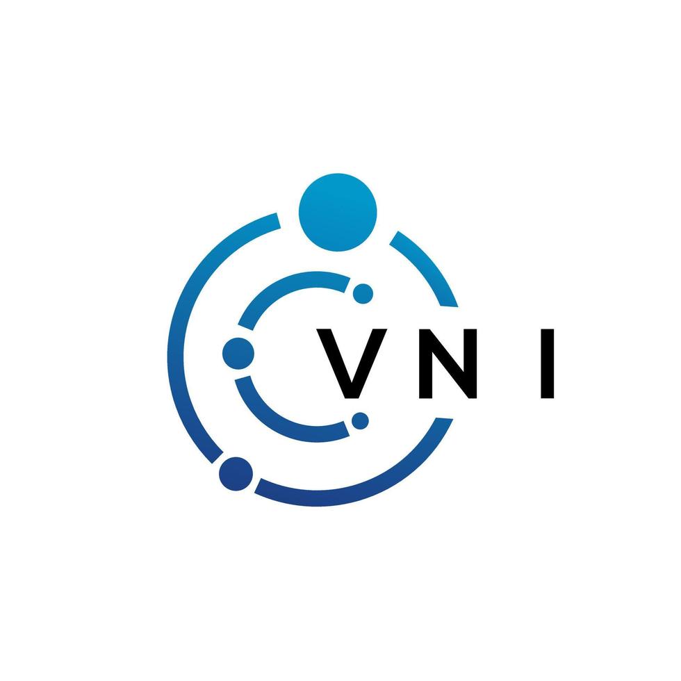 création de logo de technologie de lettre vni sur fond blanc. vni initiales créatives lettre il concept de logo. conception de lettre vni. vecteur