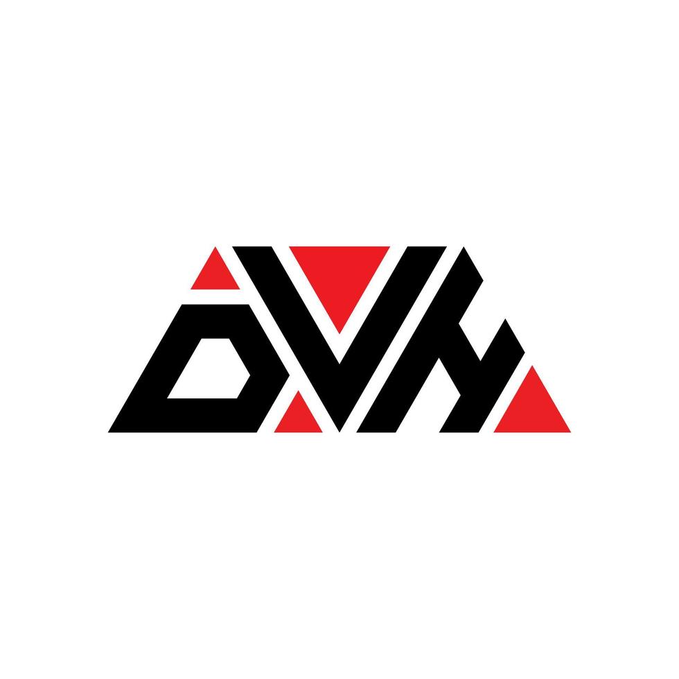 création de logo de lettre triangle dvh avec forme de triangle. monogramme de conception de logo triangle dvh. modèle de logo vectoriel triangle dvh avec couleur rouge. logo triangulaire dvh logo simple, élégant et luxueux. vh