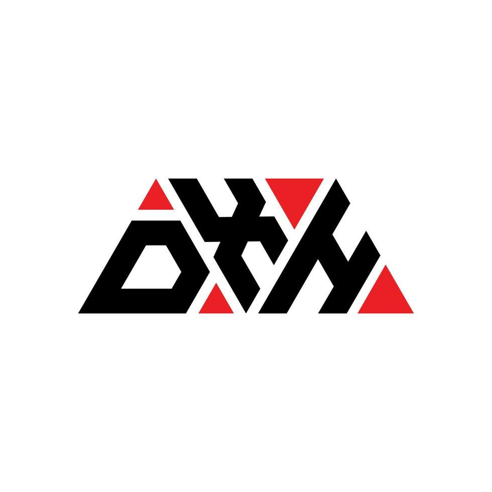 création de logo de lettre triangle dxh avec forme de triangle. monogramme de conception de logo triangle dxh. modèle de logo vectoriel triangle dxh avec couleur rouge. logo triangulaire dxh logo simple, élégant et luxueux. dxh