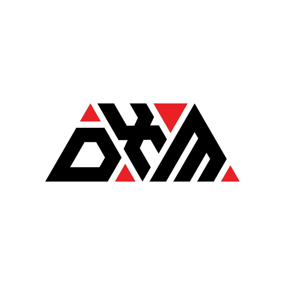création de logo de lettre triangle dxm avec forme de triangle. monogramme de conception de logo triangle dxm. modèle de logo vectoriel triangle dxm avec couleur rouge. logo triangulaire dxm logo simple, élégant et luxueux. dxm