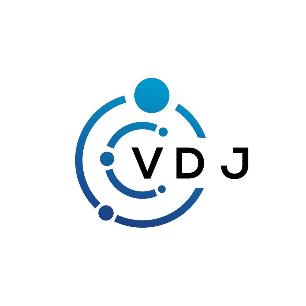 création de logo de technologie de lettre vdj sur fond blanc. vdj creative initiales lettre il logo concept. conception de lettre vdj. vecteur