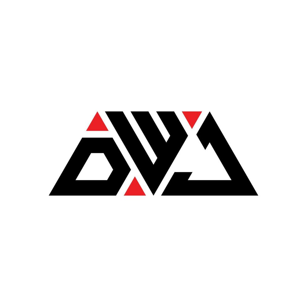 création de logo de lettre triangle dwj avec forme de triangle. monogramme de conception de logo triangle dwj. modèle de logo vectoriel triangle dwj avec couleur rouge. logo triangulaire dwj logo simple, élégant et luxueux. dwj
