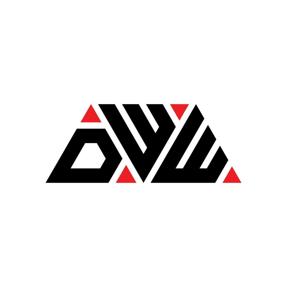création de logo de lettre triangle dww avec forme de triangle. monogramme de conception de logo triangle dww. modèle de logo vectoriel triangle dww avec couleur rouge. logo triangulaire dww logo simple, élégant et luxueux. dww