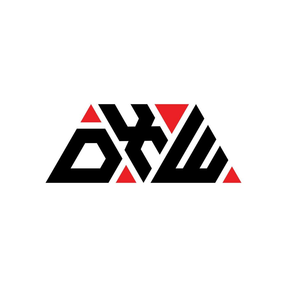 création de logo de lettre triangle dxw avec forme de triangle. monogramme de conception de logo triangle dxw. modèle de logo vectoriel triangle dxw avec couleur rouge. logo triangulaire dxw logo simple, élégant et luxueux. dxw