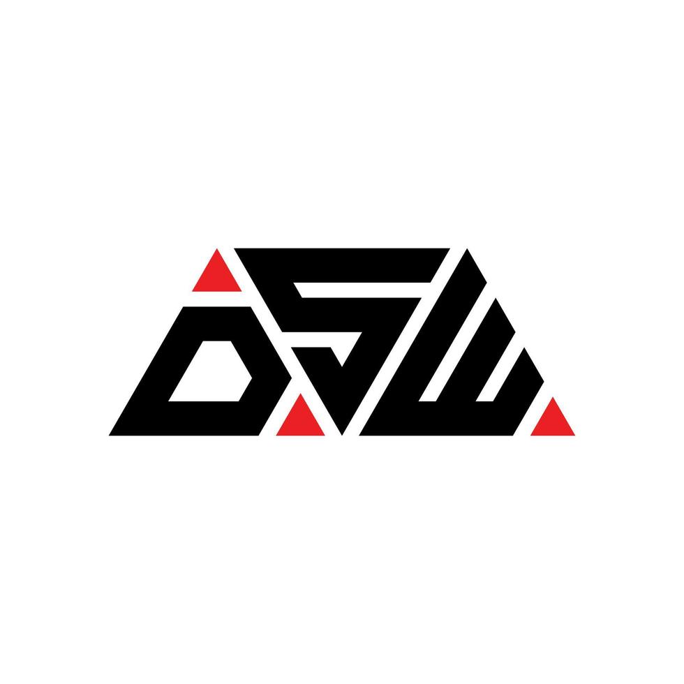 création de logo de lettre triangle dsw avec forme de triangle. monogramme de conception de logo triangle dsw. modèle de logo vectoriel triangle dsw avec couleur rouge. logo triangulaire dsw logo simple, élégant et luxueux. dsw