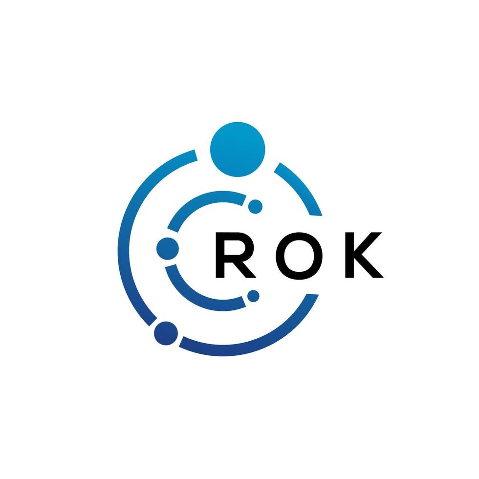 création de logo de technologie de lettre rok sur fond blanc. rok creative initiales lettre il concept de logo. conception de lettre rok. vecteur