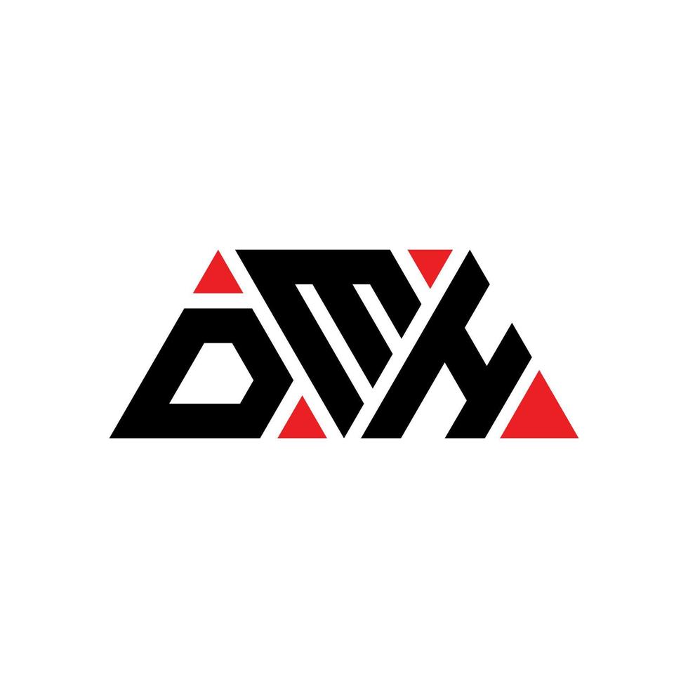 création de logo de lettre triangle dmh avec forme de triangle. monogramme de conception de logo triangle dmh. modèle de logo vectoriel triangle dmh avec couleur rouge. logo triangulaire dmh logo simple, élégant et luxueux. dmh