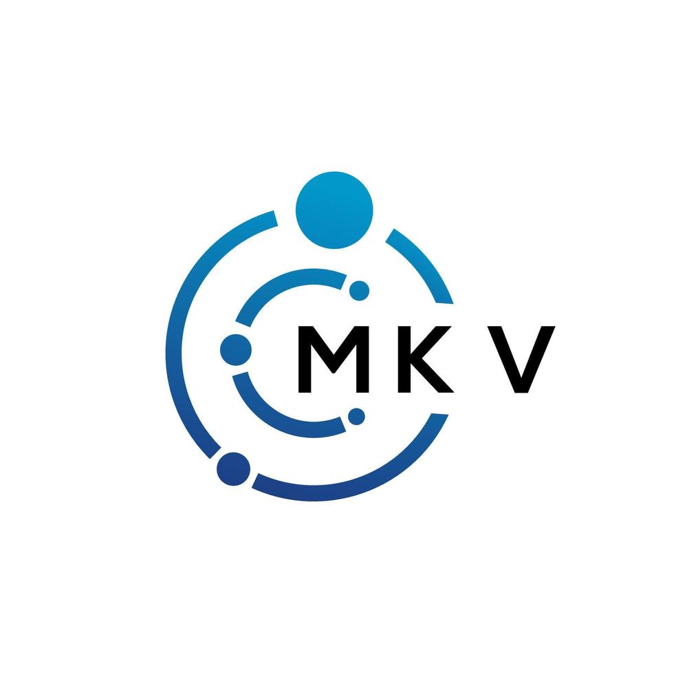 création de logo de technologie de lettre mkv sur fond blanc. mkv creative initiales lettre il concept de logo. conception de lettre mkv. vecteur