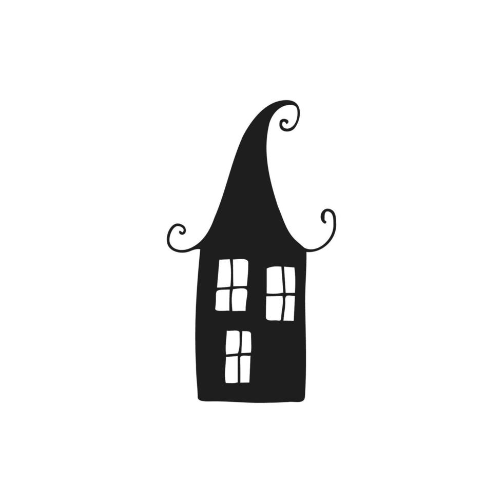 Halloween 2022 - 31 octobre. une fête traditionnelle, la veille de la Toussaint, la veille de la Toussaint. La charité s'il-vous-plaît. illustration vectorielle dans un style doodle dessiné à la main. belle maison de vacances. vecteur