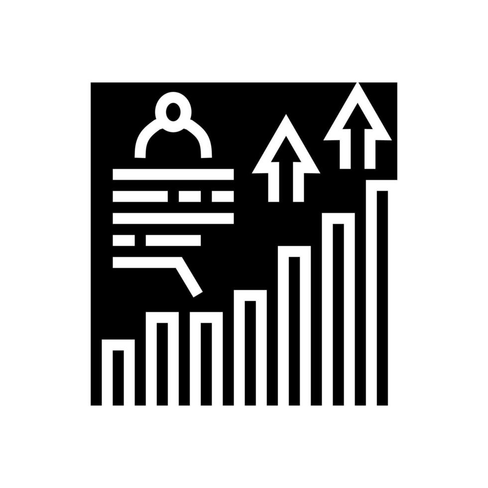 statistiques de croissance page sociale glyphe icône illustration vectorielle vecteur