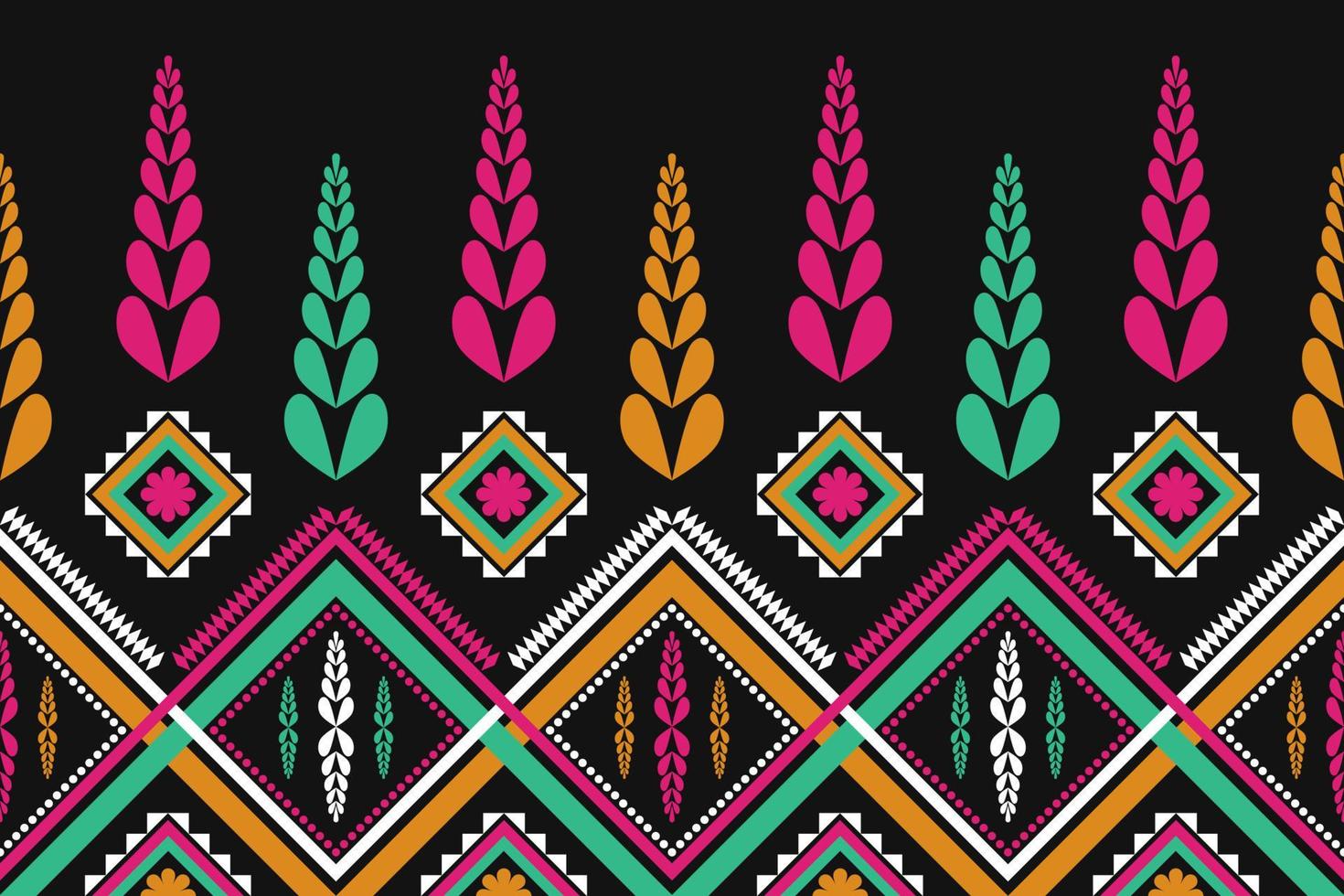 motif géométrique sans couture ethnique traditionnel. style tribal rayé. fleur colorée. conception pour le fond, papier peint, illustration vectorielle, tissu, vêtements, batik, tapis, broderie. vecteur