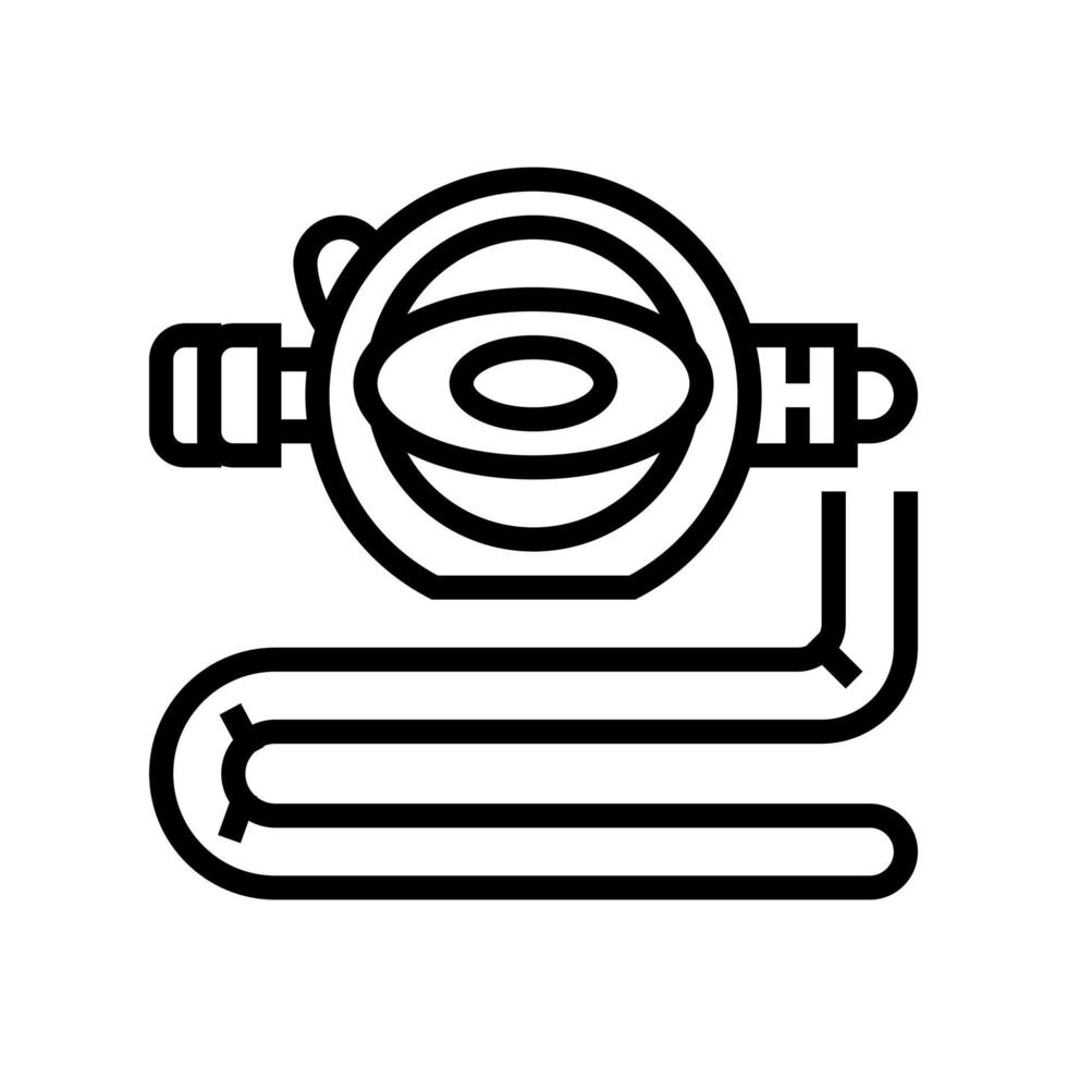 illustration vectorielle d'icône de ligne d'outil de souffle de plongeur vecteur