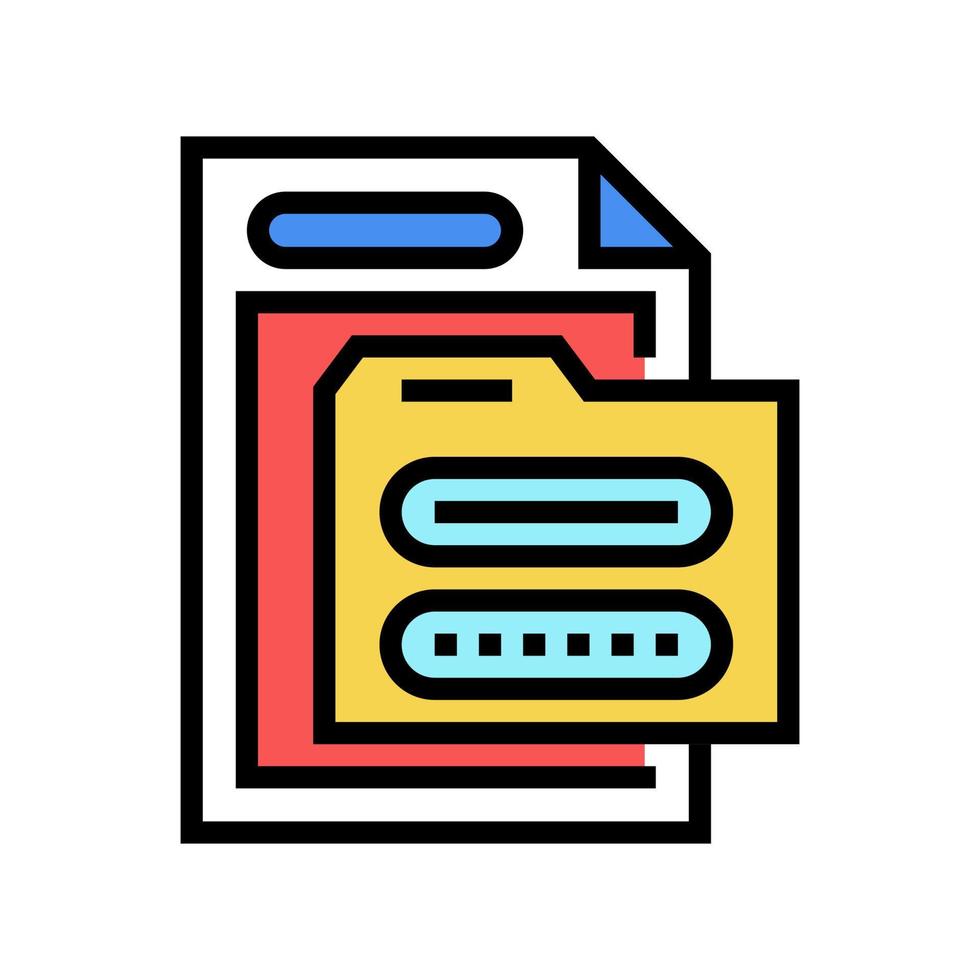 icône de couleur de mot de passe de dossier électronique illustration vectorielle vecteur