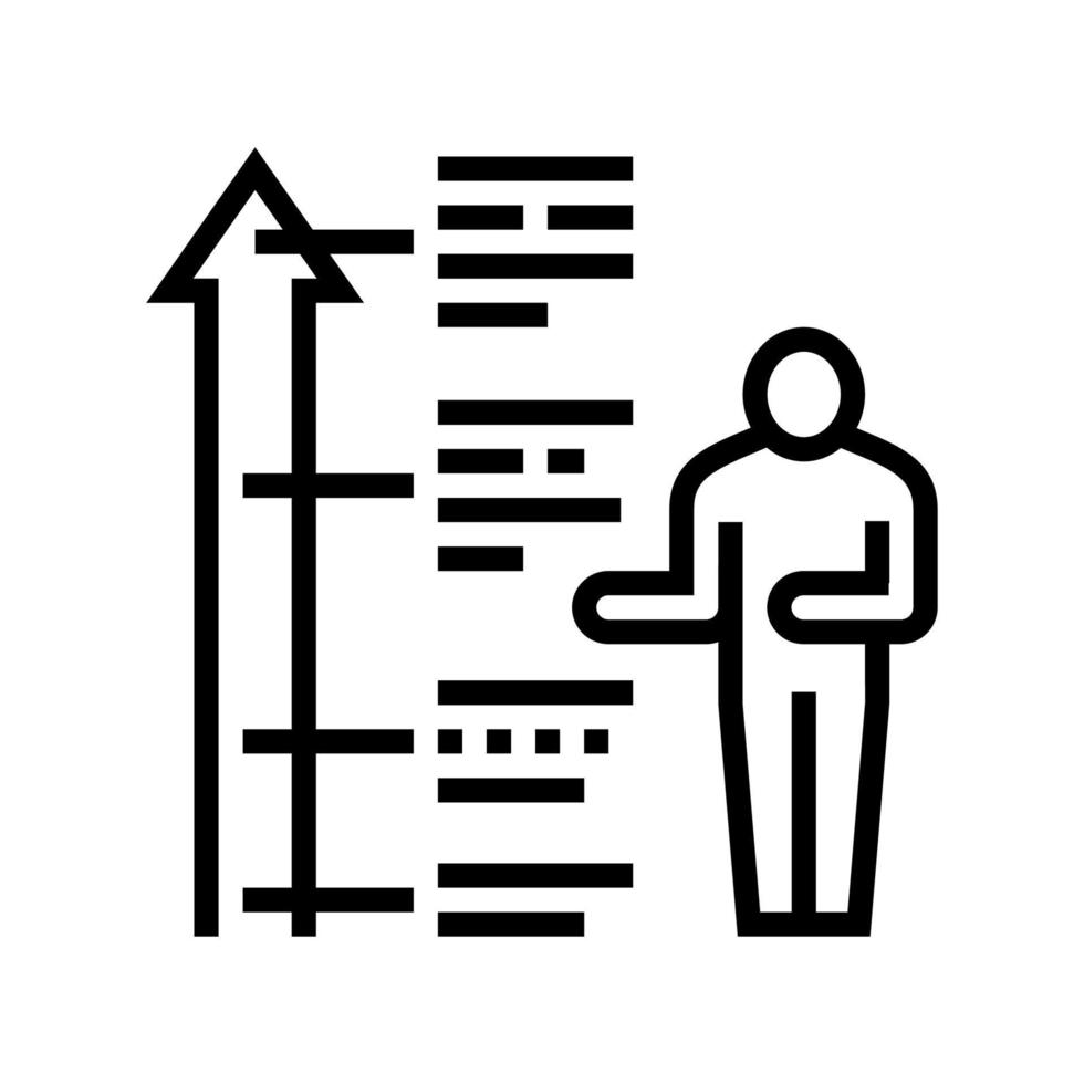 icône de ligne de croissance professionnelle signe d'illustration vectorielle vecteur