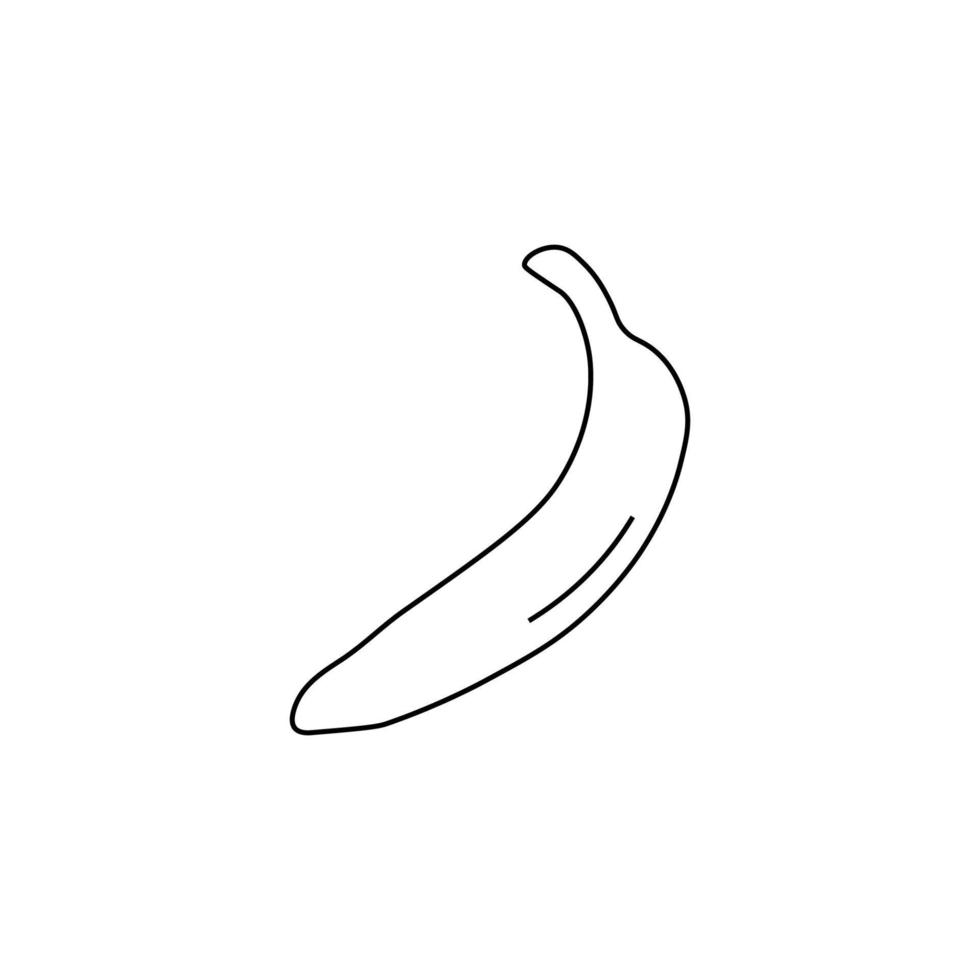 concept de nourriture végétale. signe de fruits et légumes. symbole vectoriel parfait pour les magasins, les magasins, les bannières, les étiquettes, les autocollants, etc. icône de ligne de banane