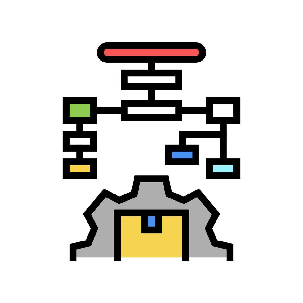illustration vectorielle de l'icône de couleur du processus de travail de livraison vecteur