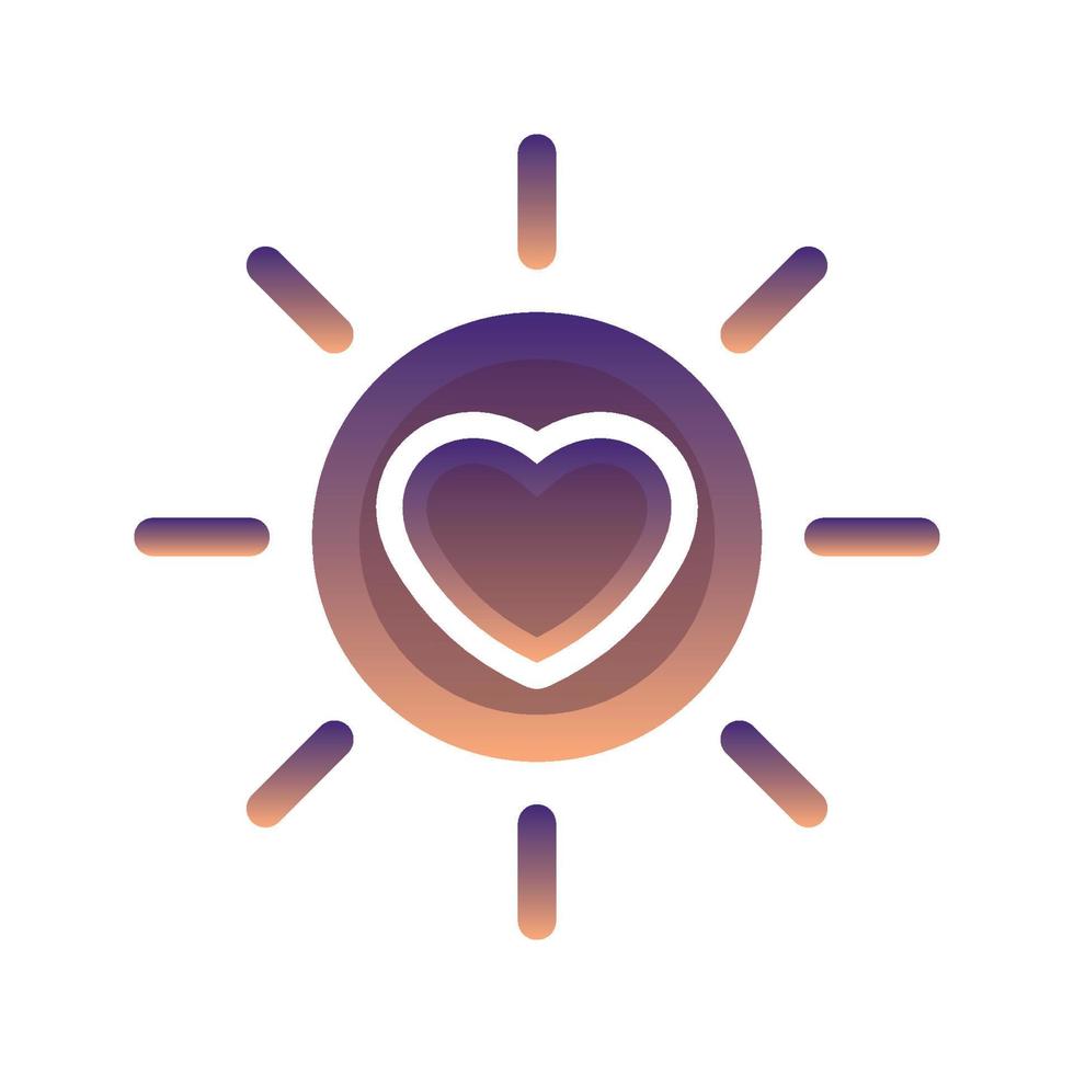 Élément d'icône de modèle de conception de gradient de logo d'amour de soleil vecteur