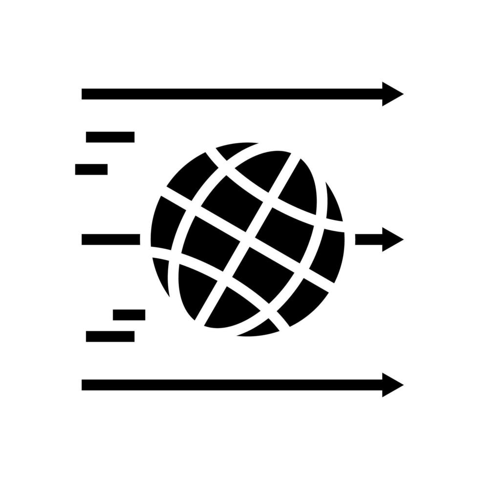 illustration vectorielle de l'icône du glyphe de l'économie linéaire mondiale vecteur