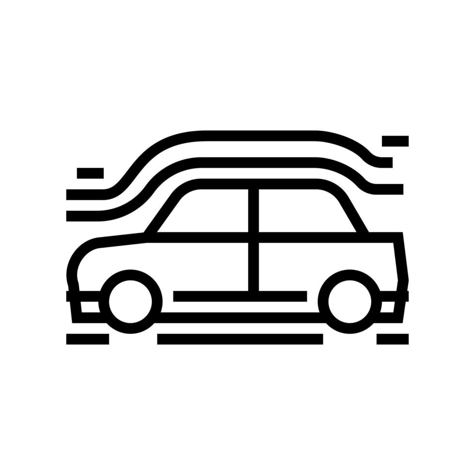 illustration vectorielle de l'icône de la ligne de test aérodynamique de la voiture vecteur