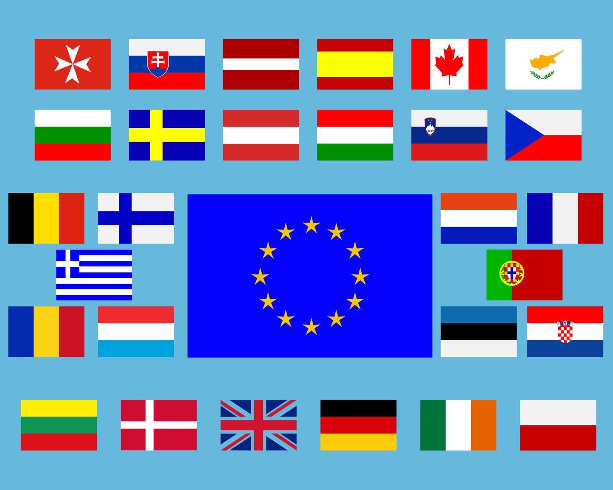 drapeaux de l'union européenne vecteur