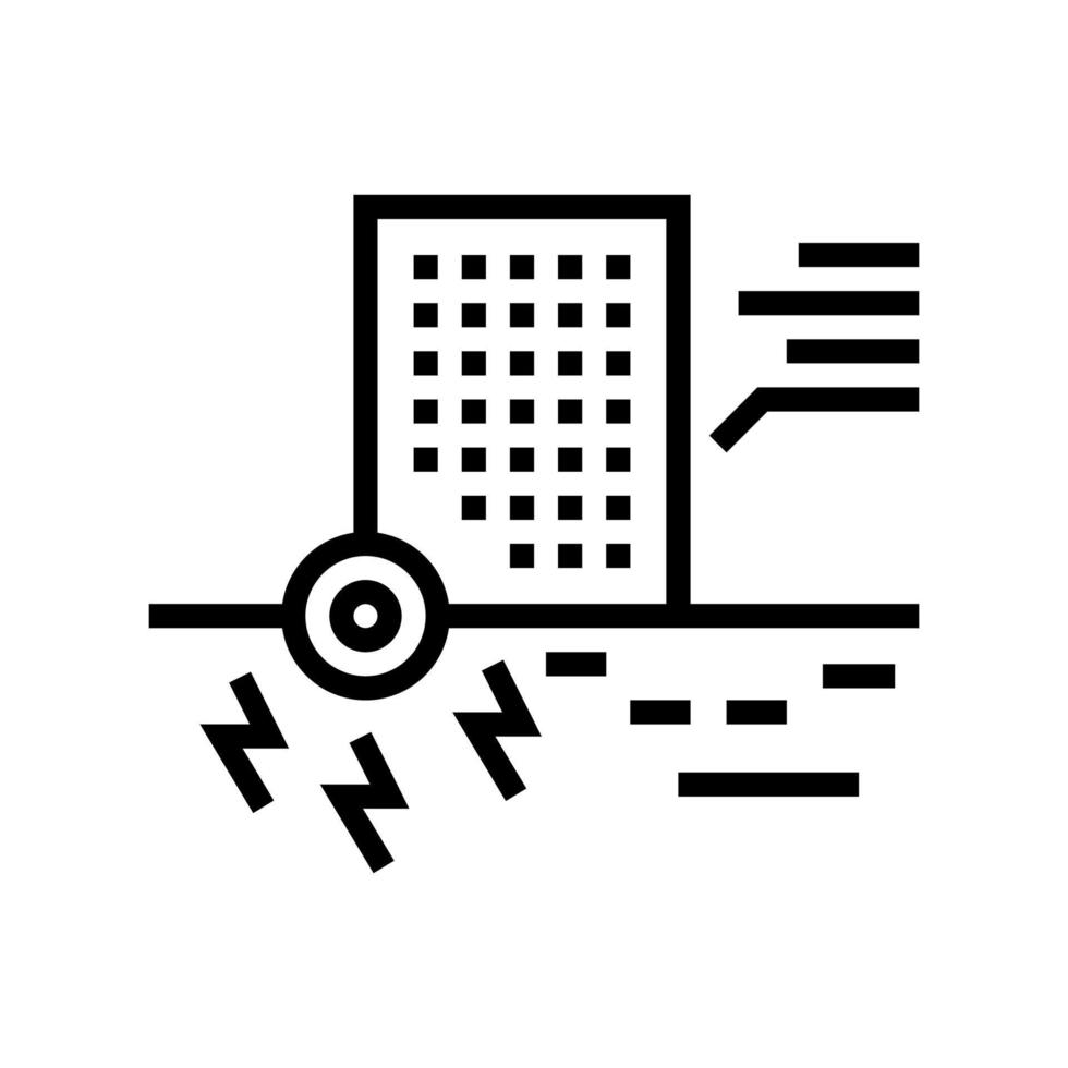 L'icône de la ligne de résistance sismique gratte-ciel vector illustration