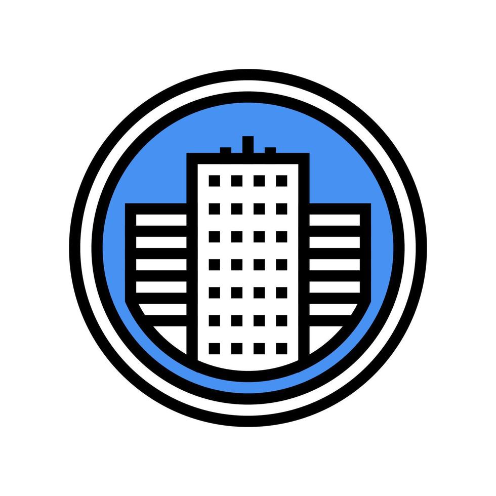 centre d'affaires de la ville signe couleur icône illustration vectorielle vecteur