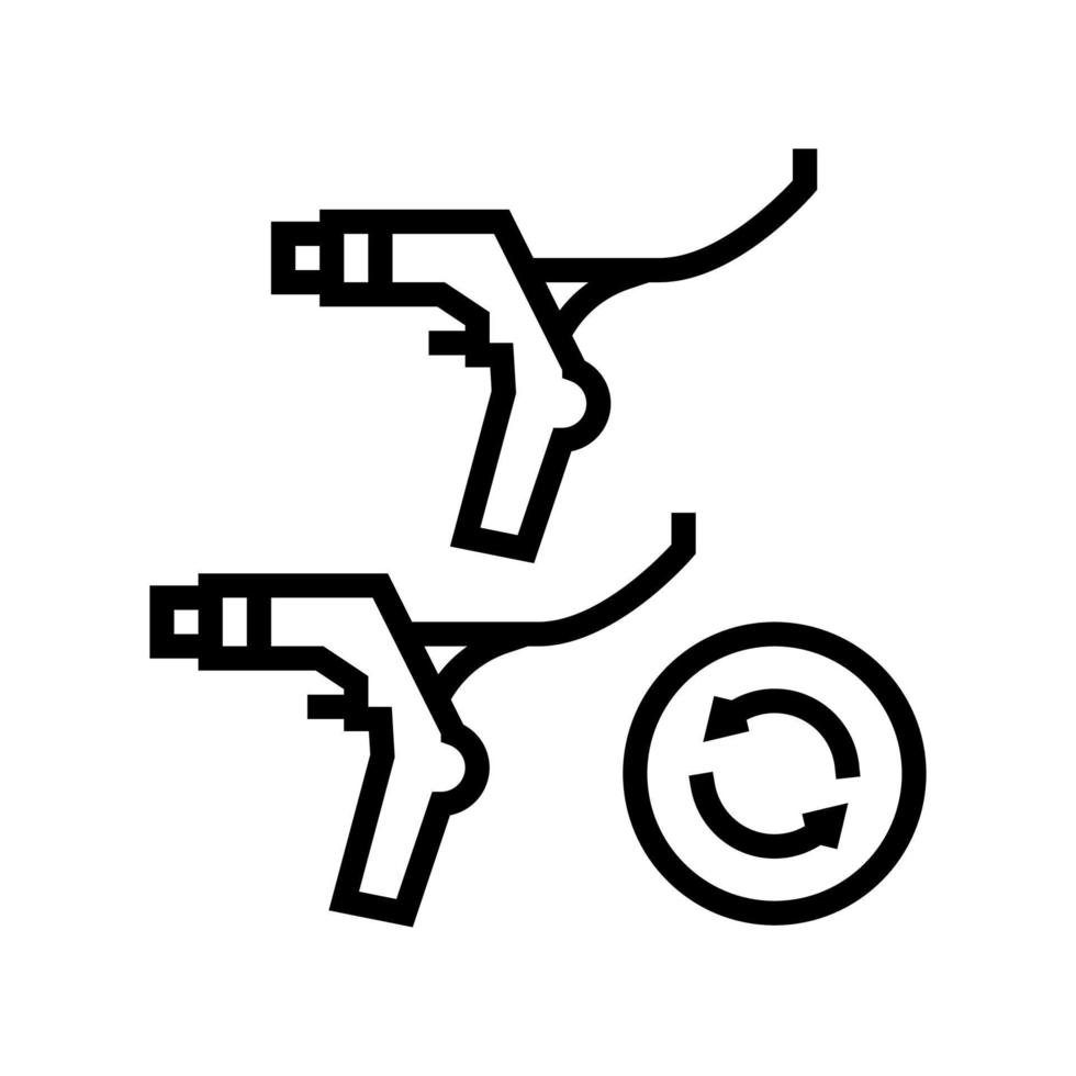 illustration vectorielle de l'icône de la ligne de remplacement des leviers de frein vecteur