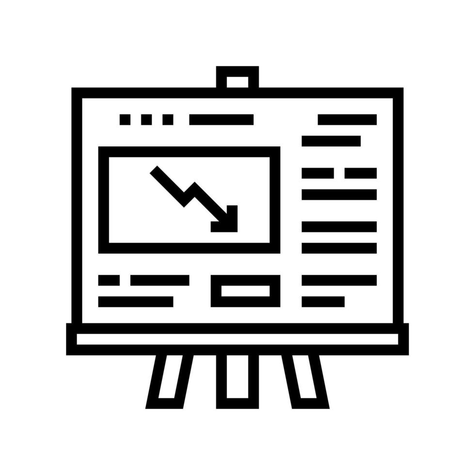 chute infographie présentation ligne icône illustration vectorielle vecteur