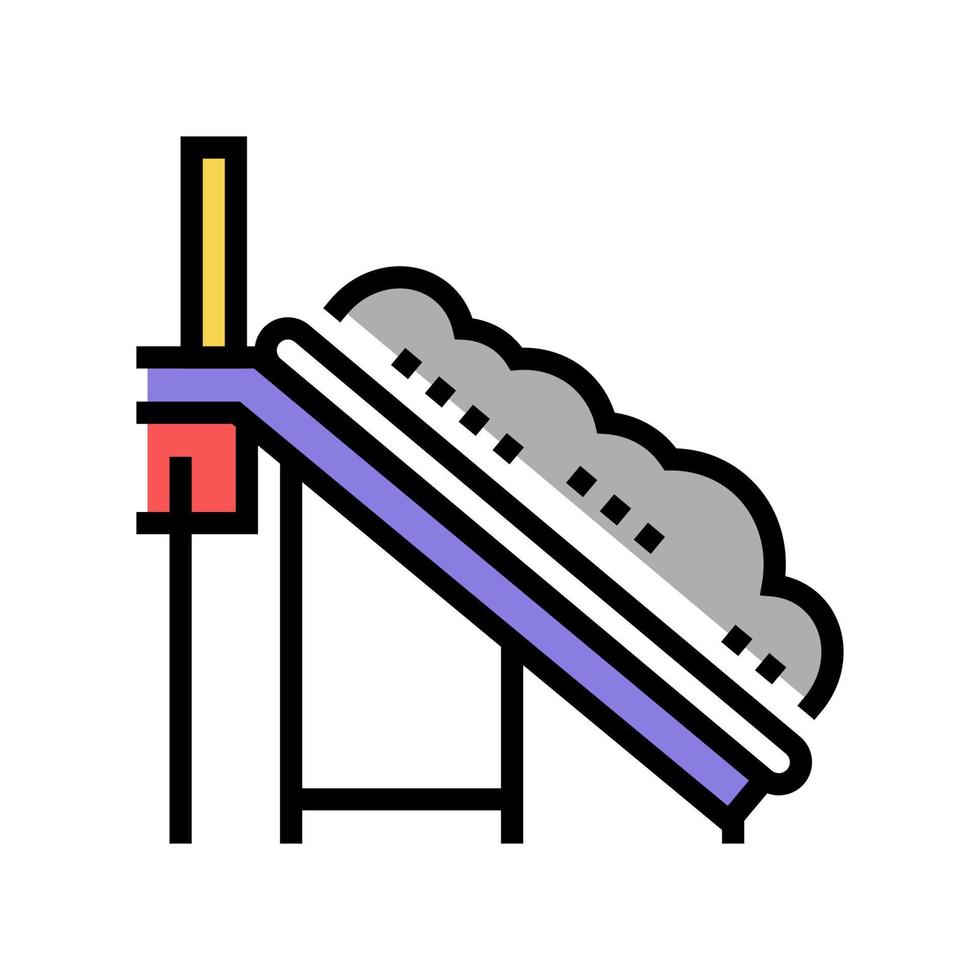 illustration vectorielle de l'icône de couleur de la bande transporteuse de tri des déchets vecteur